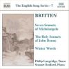 Holy sonnets of John Donne (The), op. 35 / compositeur, Benjamin Britten | Britten, Benjamin (1913-1976). Compositeur